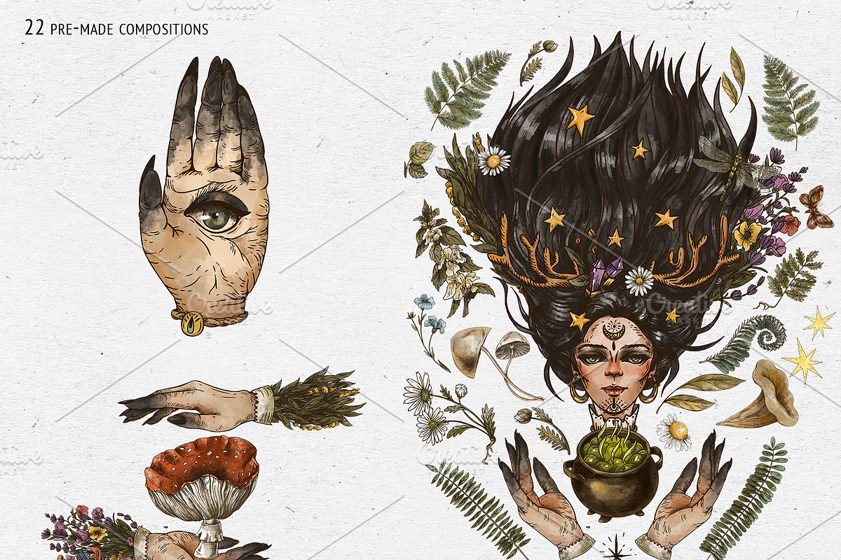 Witchcraft clipart Green witch plant, a Texture Illustration by Belusuab (Photo 9 of 15)
