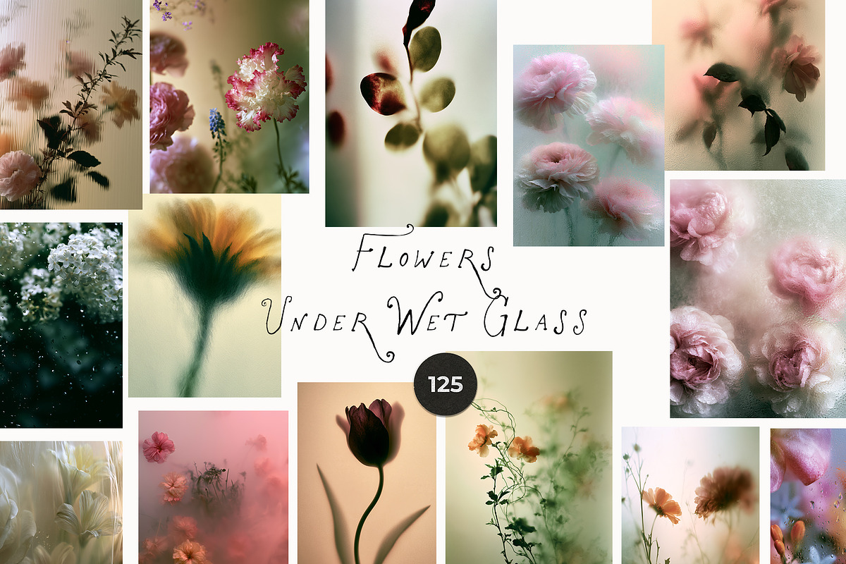 Flowers Under Wet Glass Backgrounds, a Background Graphic by Lana Elanor (Photo 16 of 18)