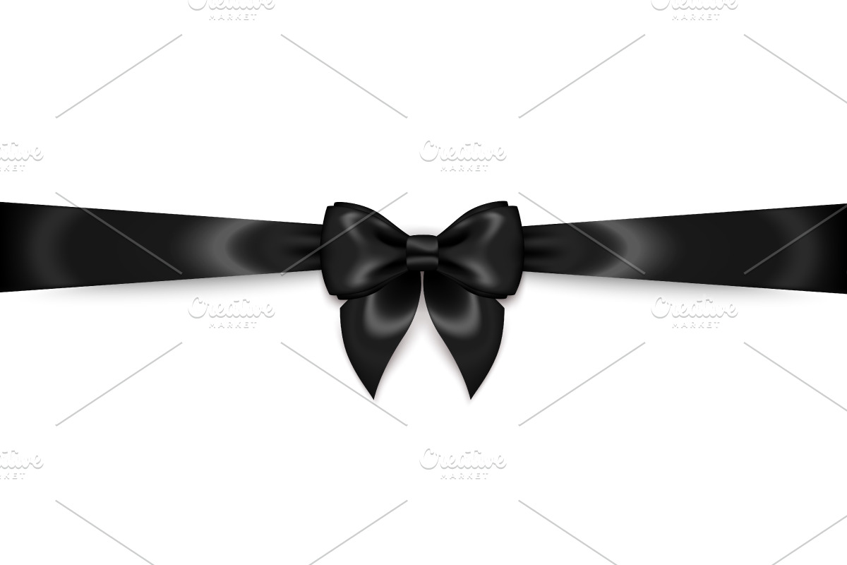 silk ribbon bow black, an Object Graphic by kotoffei