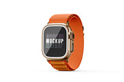 Apple Watch Ultra Mockup, a Wearable Device Mockup by pixelmock (Thumbnail 9 of 17)