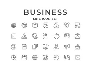 Set line icons of business, an Outline Icon by motorama