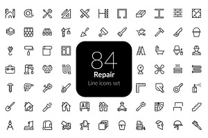 Repair Line Icons Set