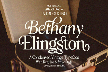 Bethany Elingston, a Serif Font by Attract Studio