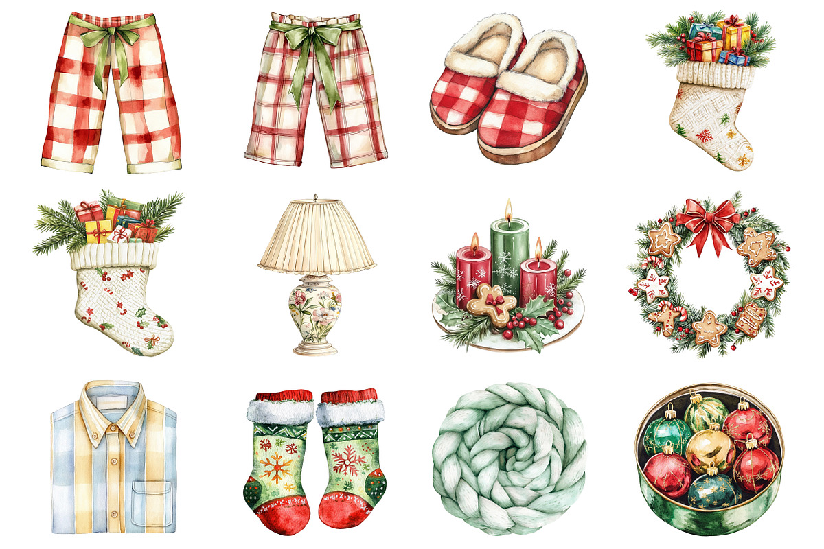 Cozy Christmas Reading Clipart, a Seasonal Illustration by CitraGraphics (Photo 2 of 6)