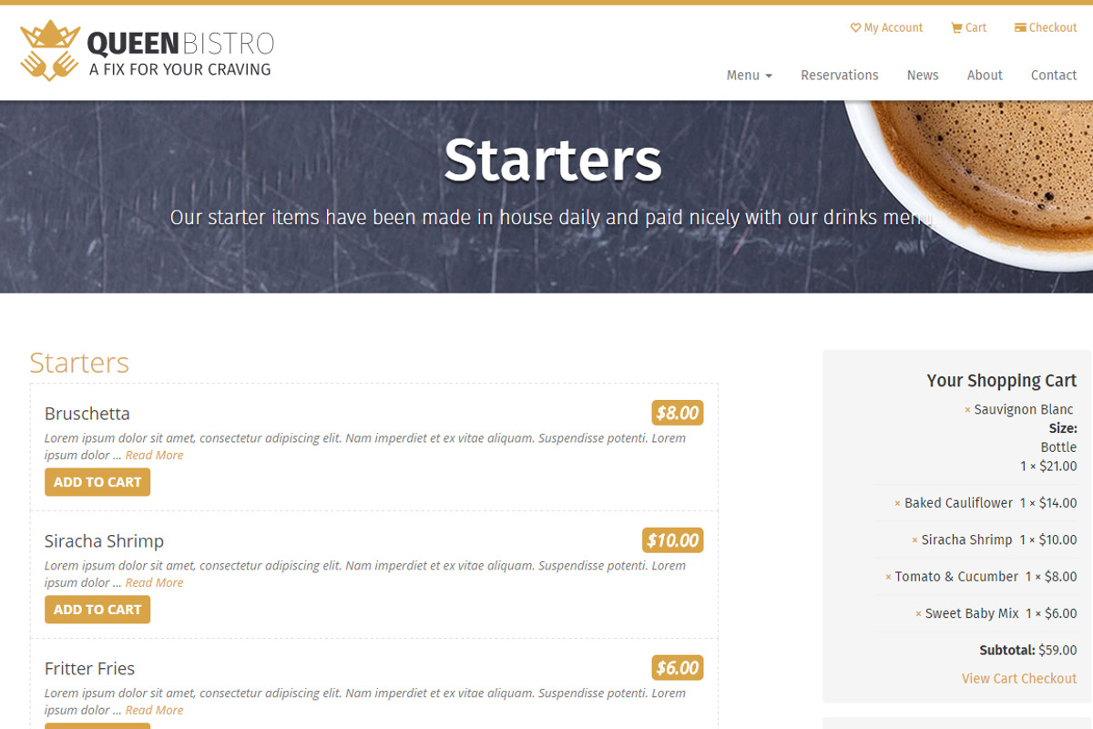 Queen Bistro – Cafe and Restaurant, a WordPress Template by ThemeGeeks Shop (Photo 2 of 3)
