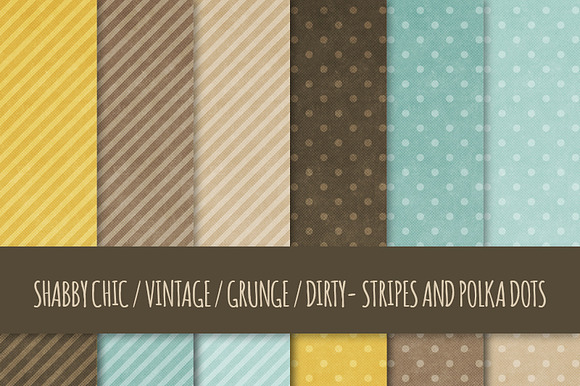Grunge Polka Dots & Stripes Patterns preview 5