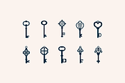 Vintage Retro Vector Keys, an Icon by P.F. Creative Lab (Thumbnail 1 of 3)