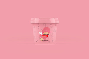 Ice Cream Jar Packaging Mockup