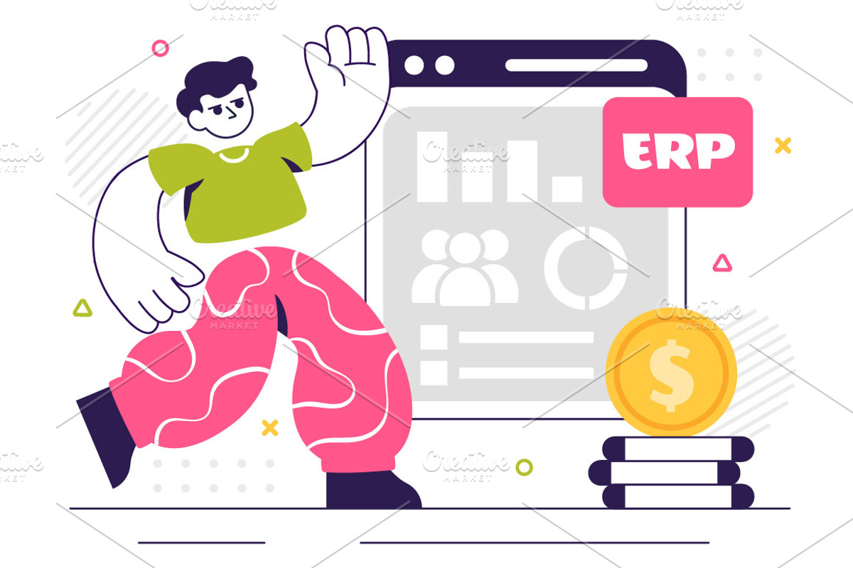 10 ERP Software System Illustration, a Technology Illustration by denayunebgt (Photo 4 of 4)