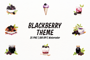 Blackberry Theme Clipart, a Food Illustration by New-School-Wave (Thumbnail 1 of 5)