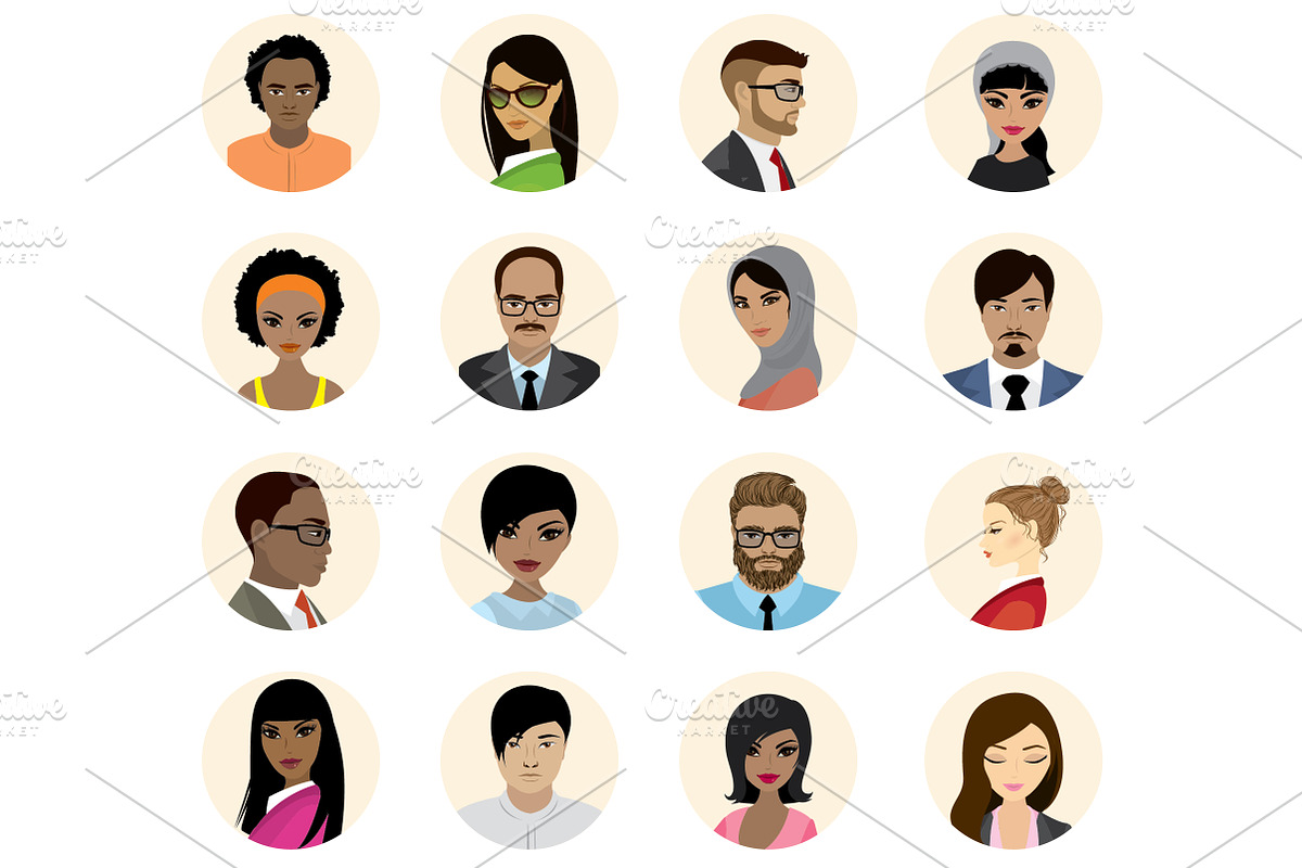 People avatars icons flat collection, an Icon by naum_studio (Photo 3 of 4)