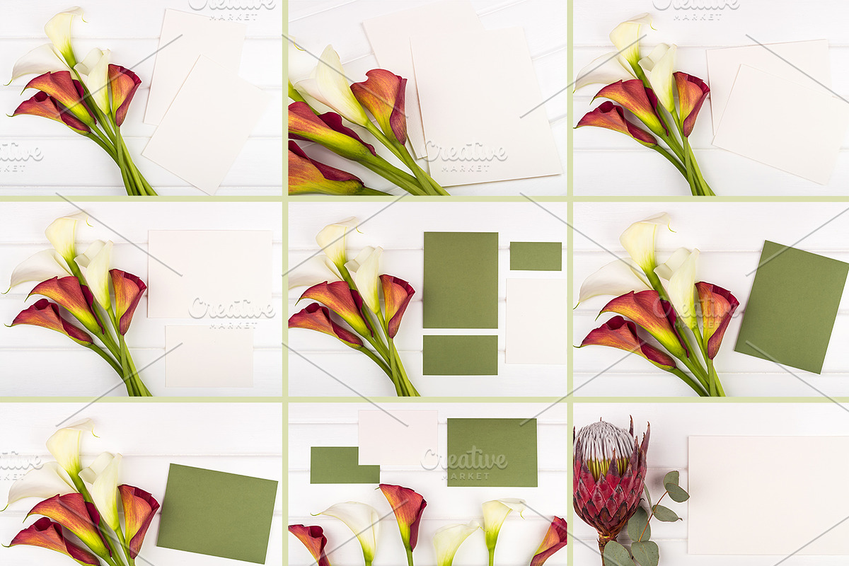 Set Mockups. FLOWERS, a Print Template by Mockups4you (Photo 5 of 6)