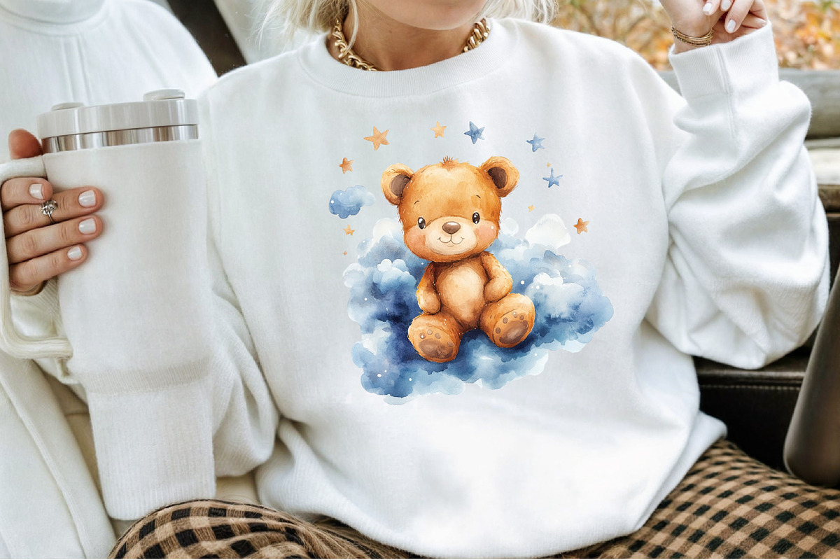 Nursery Teddy Bear Clipart,Boho Clip, an Illustration by Sublimation Artist (Photo 4 of 6)