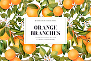 Orange Branches. Watrecolor PNG, an Illustration by OlyaGutArt (Thumbnail 1 of 6)