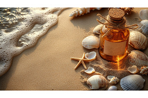 Romantic message in a bottle on a, a Photo by Rodica Ciorba