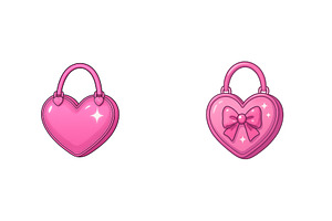 Heart-shaped bags in vibrant pink, a Beauty & Fashion Photo by ZinetroN