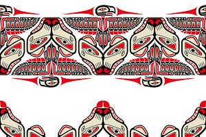 Haida Styled Seamless Patterns 12x