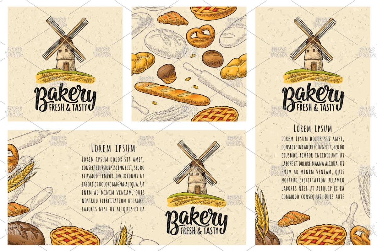Poster seamless pattern bakery, a Food Illustration by MoreVector (Photo 2 of 4)