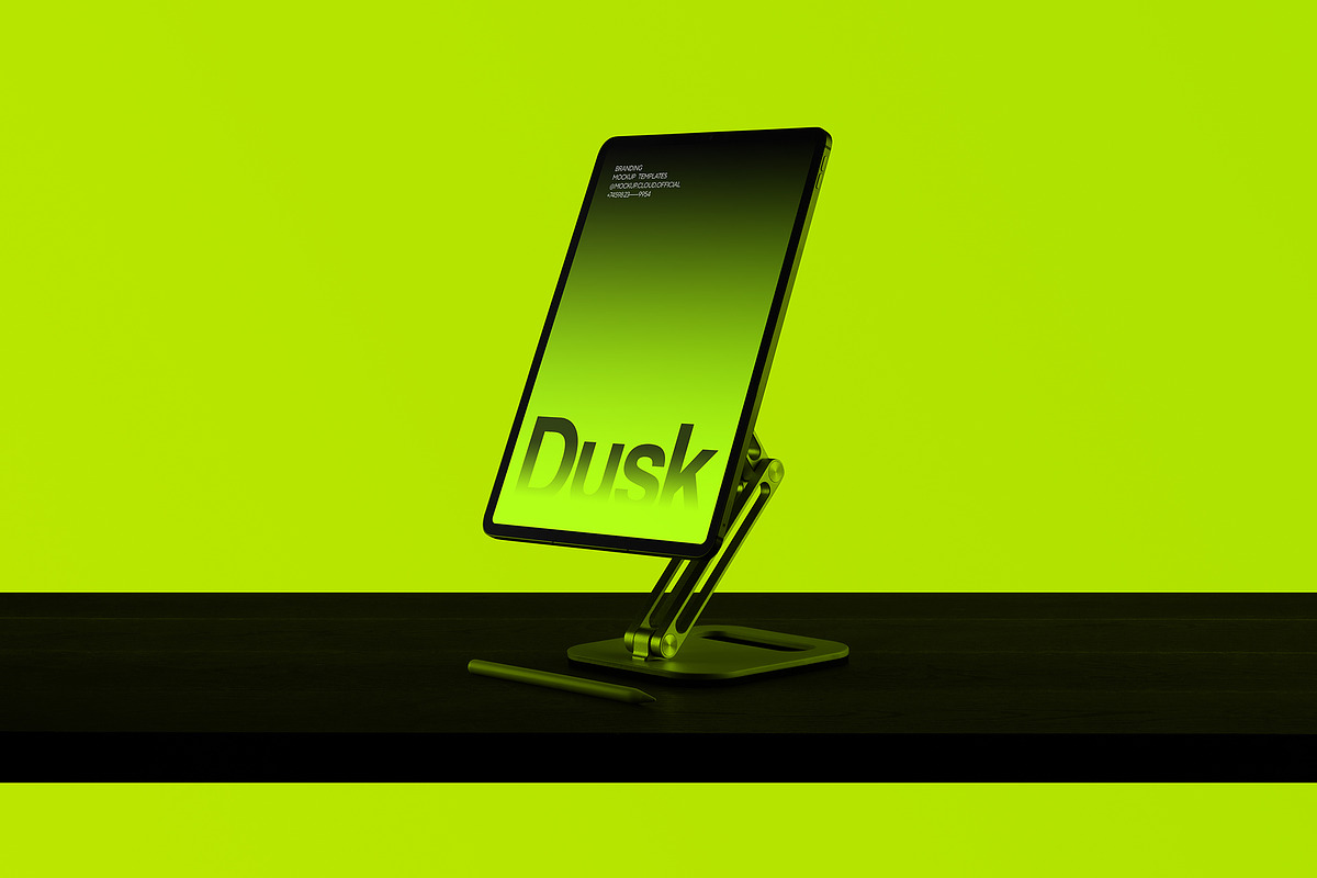 iPad Pro Stand Mockup | Dusk 02 PSD
