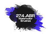 270 Watercolor Brushes for Photoshop, a Brush Add-On by INTENTFX (Thumbnail 3 of 9)