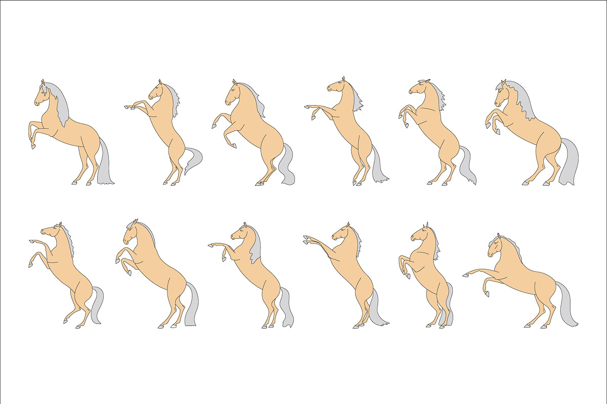 Horses Rearing Up, an Animal Illustration by Naurider (Photo 1 of 4)