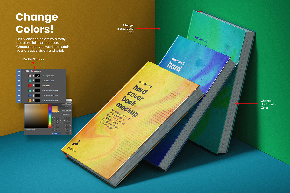 Hardback Book Cover PSD Mockup Set, a Books & Magazine Mockup by Remnand Studio (Photo 4 of 9)