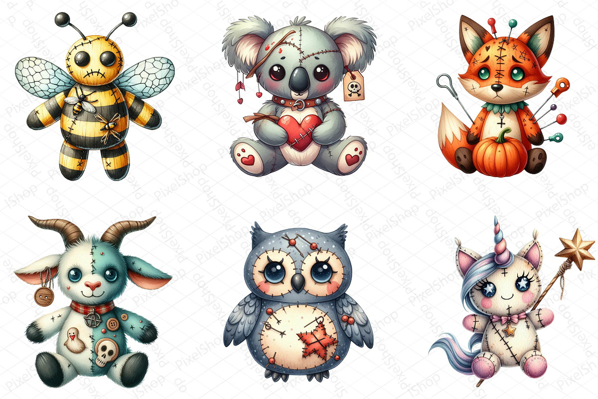 Halloween Voodoo Animal Doll Clipart, an Illustration by DreamPrint404 (Photo 3 of 5)