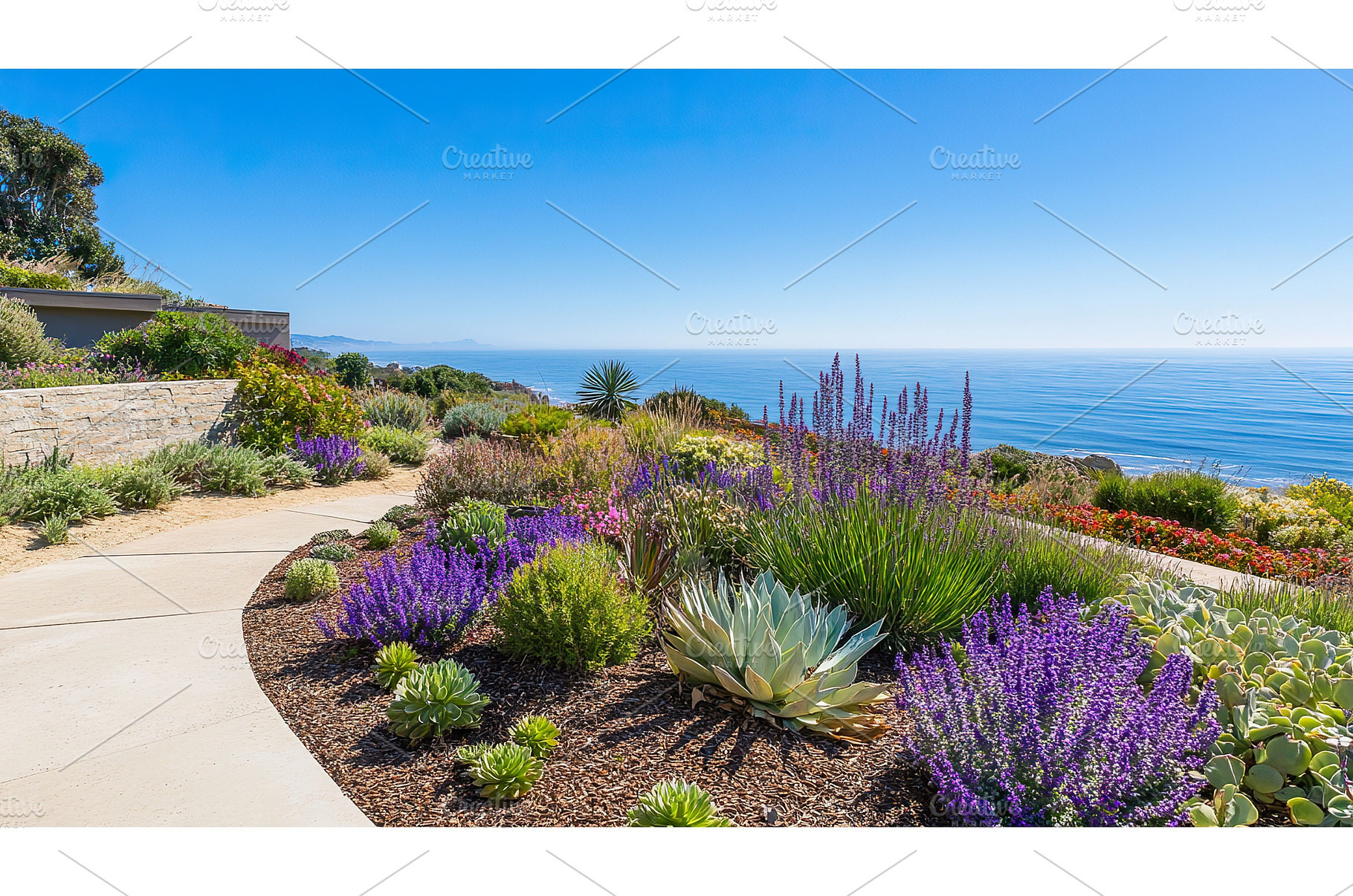 Beautiful coastal garden with, a Nature Photo by Lermont51