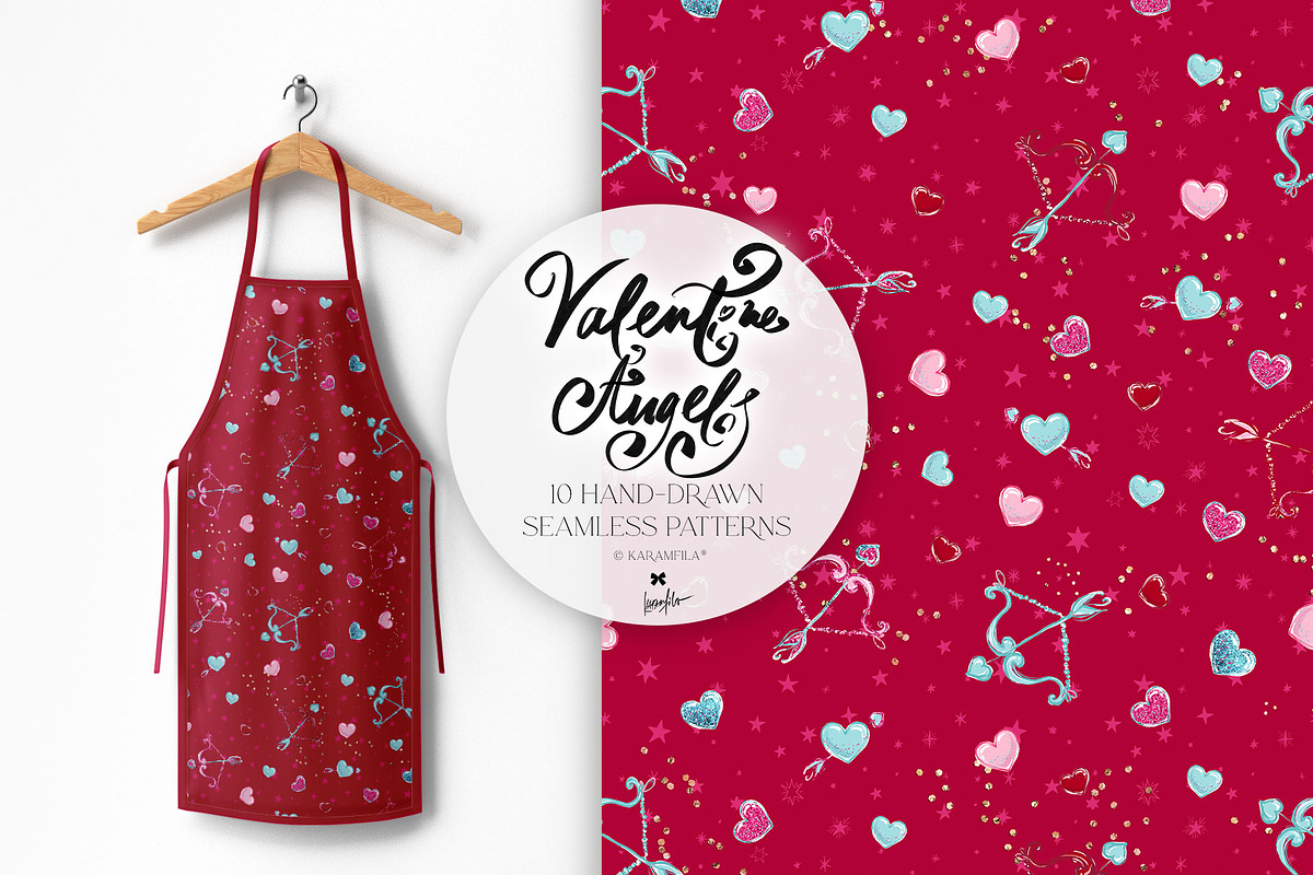 Valentine Cupid Seamless Patterns, a Pattern Graphic by KaramfilaS (Photo 4 of 12)