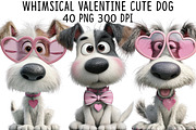 Whimsical Valentine Cute Dog Clipart, an Illustration by CraftArtStudio (Thumbnail 1 of 6)