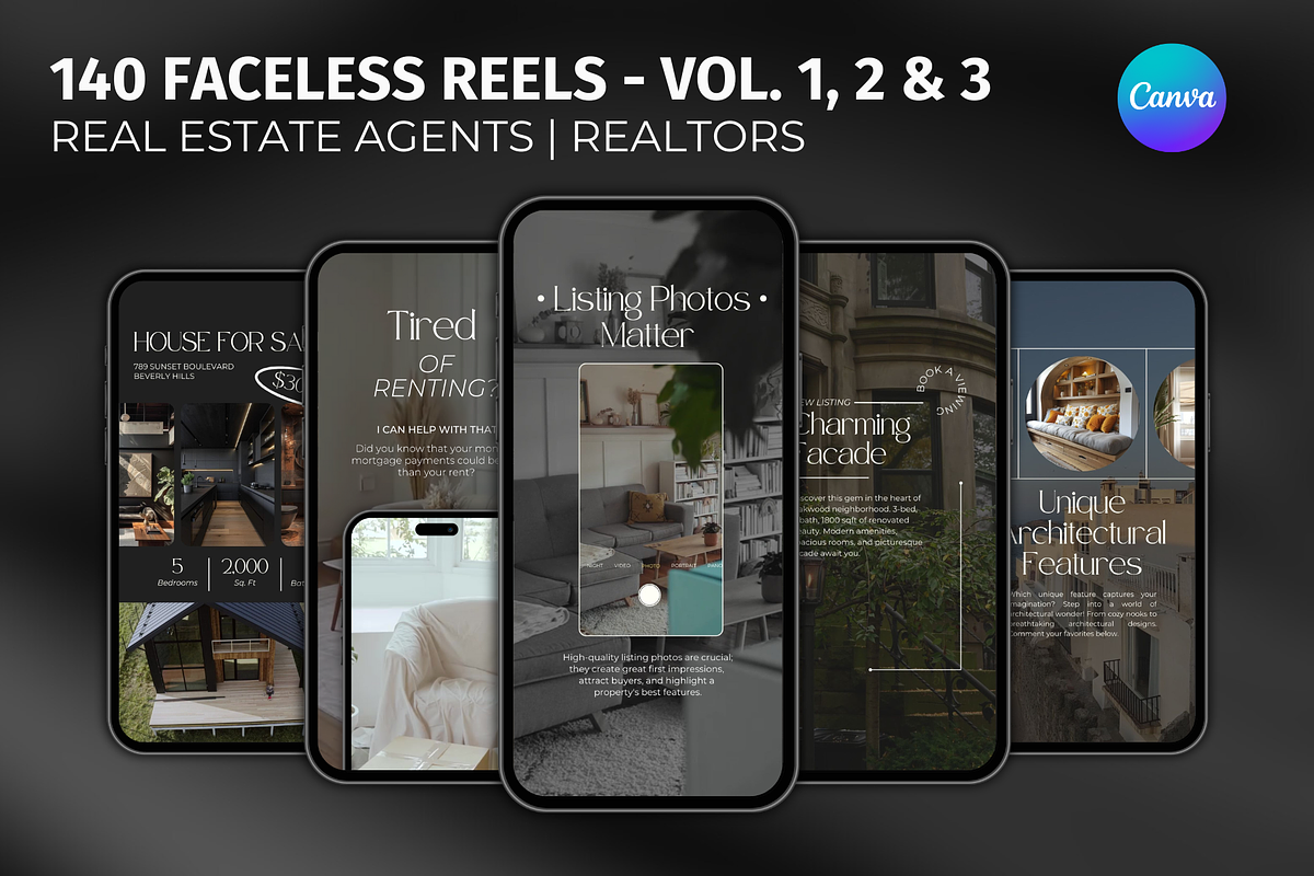 Faceless Real Estate Reels Videos, a Social Media Template by Meraki Templates (Photo 1 of 8)