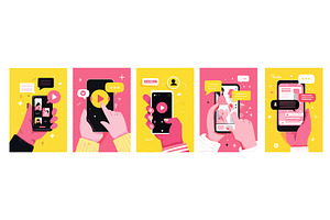 Hand smartphone posters. Person, a Technology Illustration by Stock-Smart-Start