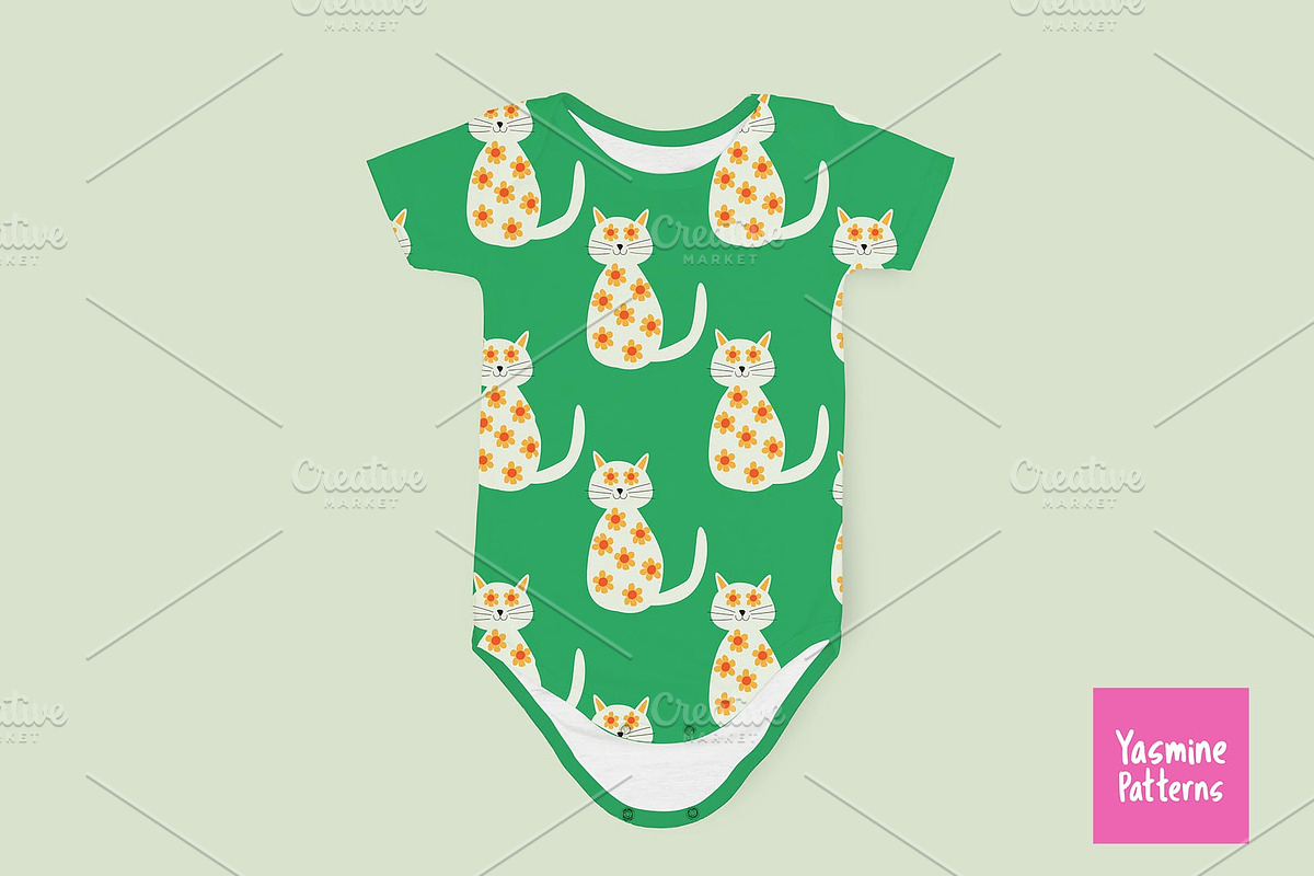 Floral Cats Patterns Collection, a Pattern Graphic by Yasmine Patterns (Photo 6 of 8)