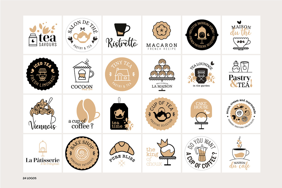 Bakery & Tea Shop Branding Pack, an Outline Icon by AnneCeline (Photo 2 of 9)
