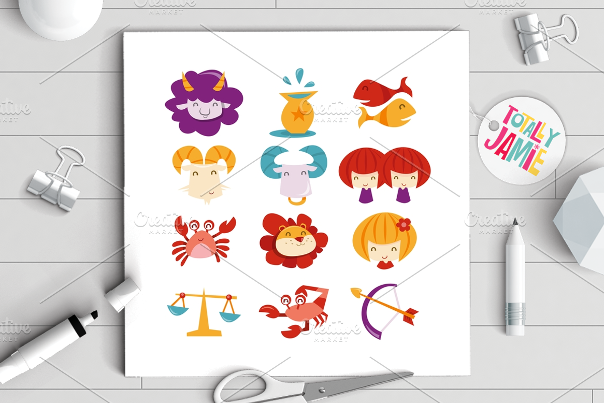 Super Cute Horoscope Signs, an Illustration by totallyjamie