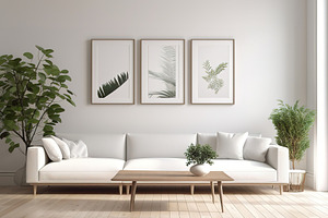 mockup living room whit frames, an Architecture Photo by Virgo Studio