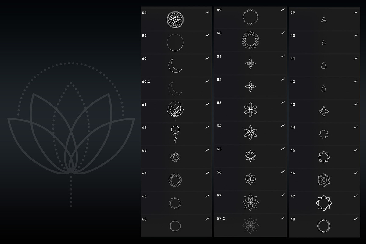 Procreate Mandala Creator, a Shape Add-On by Julia Right Studio (Photo 3 of 6)