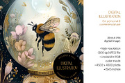 Bumblebee in Crystal Ball Artwork, an Animal Illustration by The Dutch Lady Designs (Thumbnail 4 of 4)