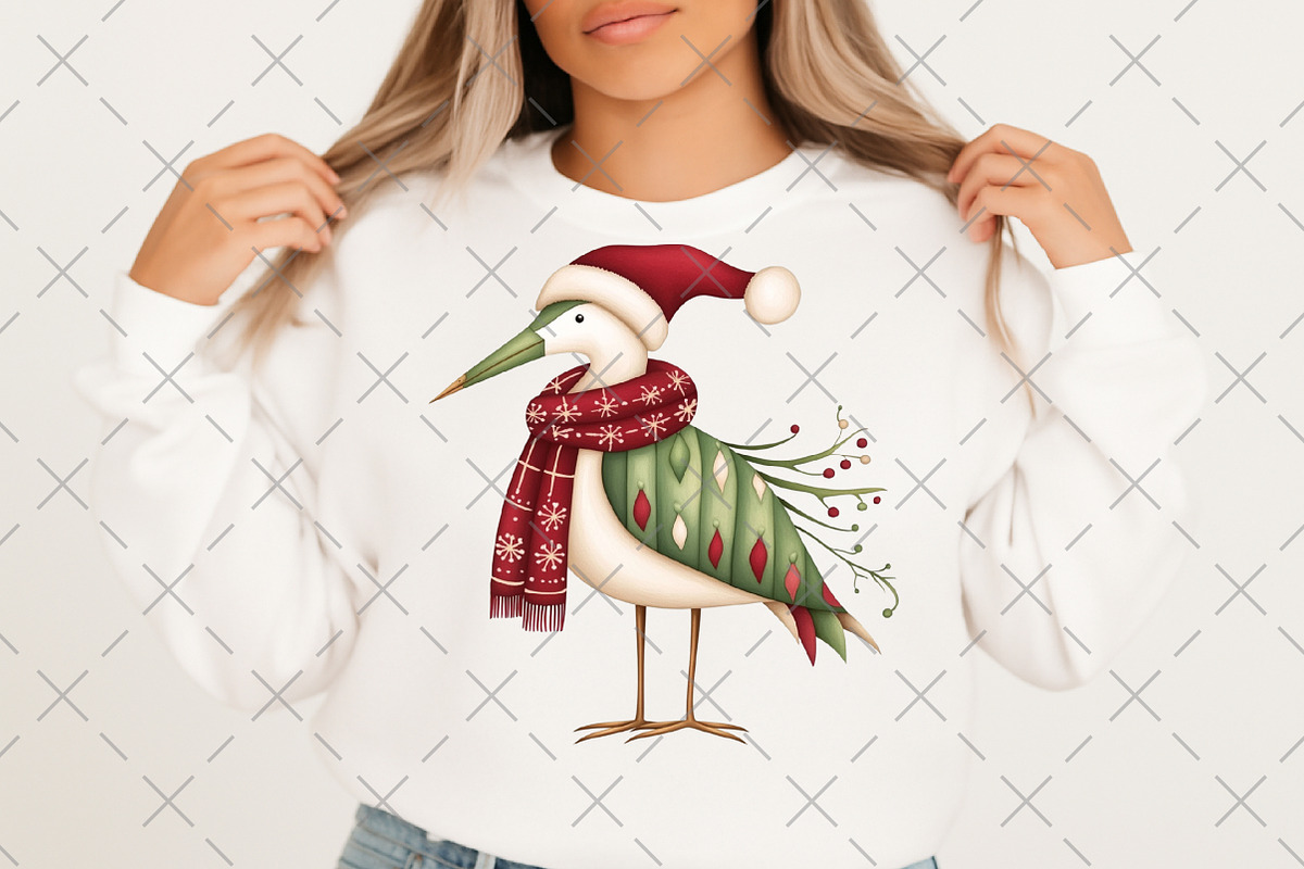 Vintage Christmas Bird Clipart, an Illustration by Craft Nest (Photo 5 of 6)