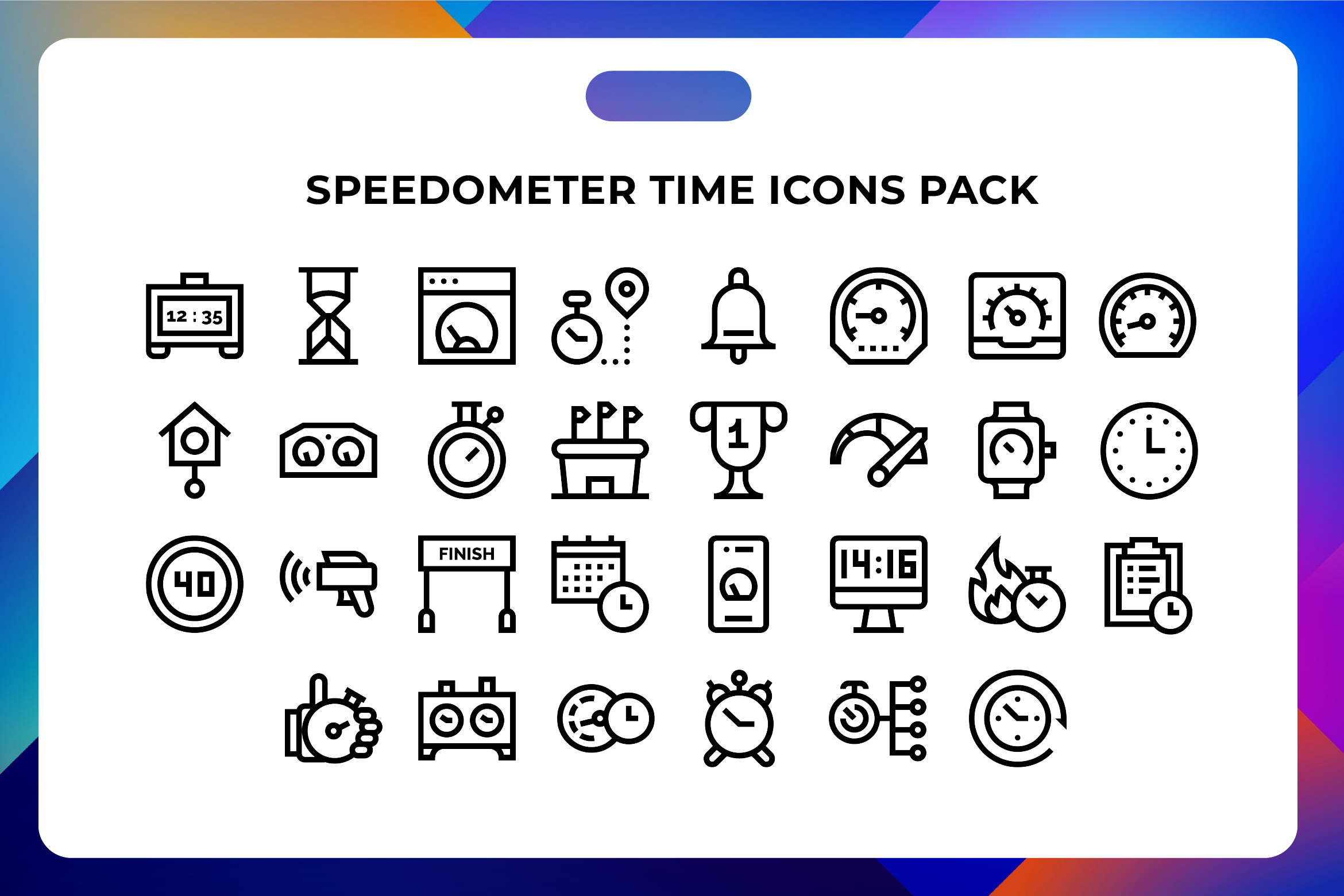 Speedometer Time Icons Pack, an Icon by Wencory | Creative Market