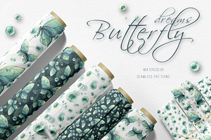Butterfly Dream Seamless Pattern Set