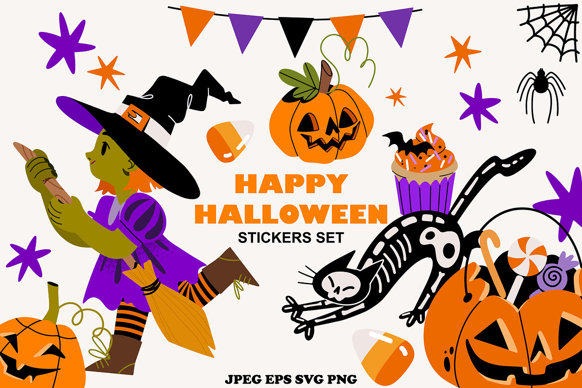 Halloween clipart collection, a Seasonal Illustration by UnaAnya (Photo 1 of 6)