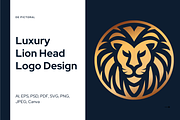 Luxury Lion Head Logo Design, a Branding & Logo Template by Brand_Hero (Thumbnail 1 of 5)