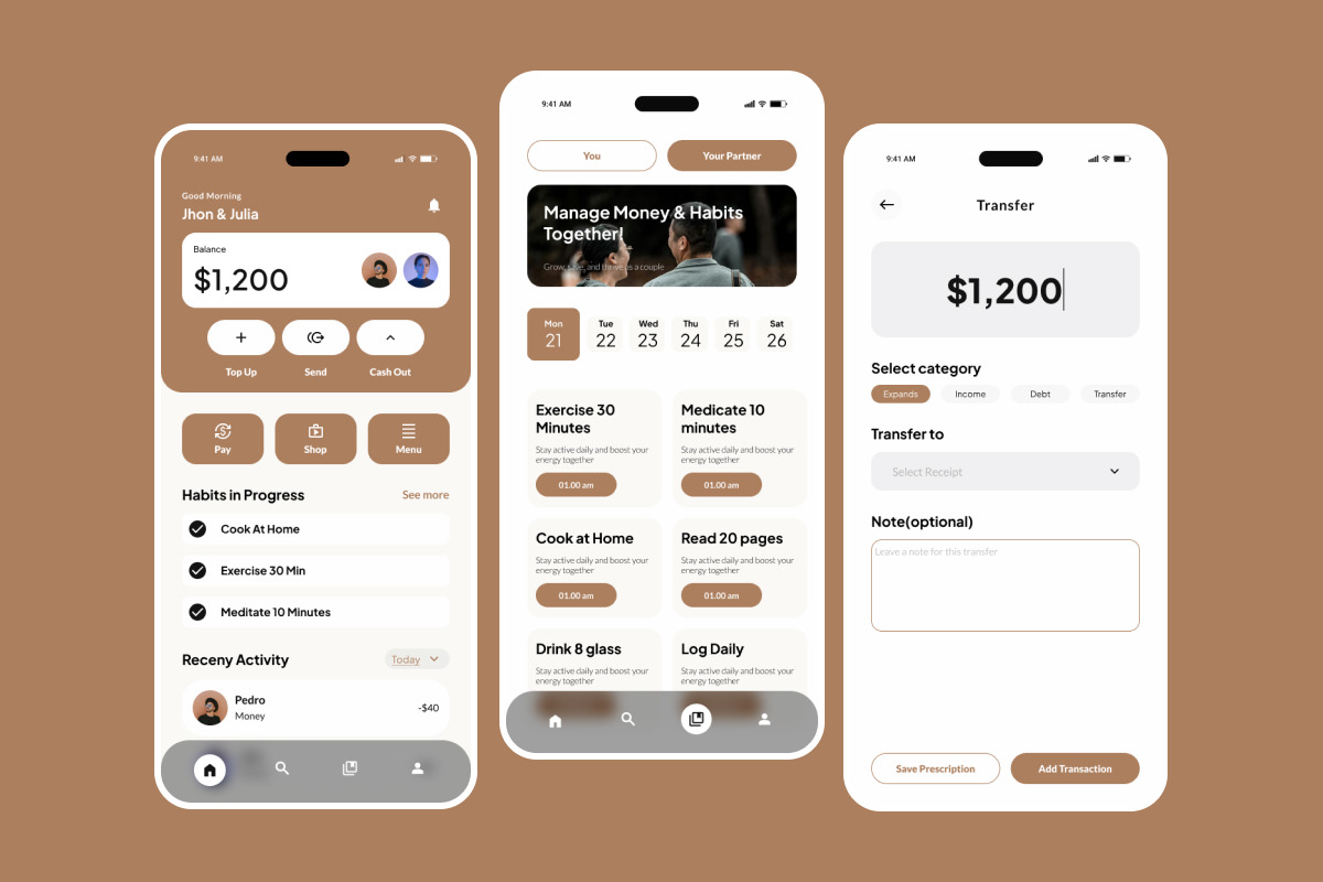 Couplio - Tactile Couple Fintech App, an App Template by productype1 (Photo 3 of 5)