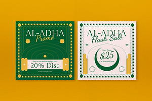 Green Art Deco Eid Al Adha Banner