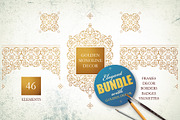 Vintage Gold Monoline Decor. Bundle, a Decorative Illustration by O'Gold! (Thumbnail 1 of 6)
