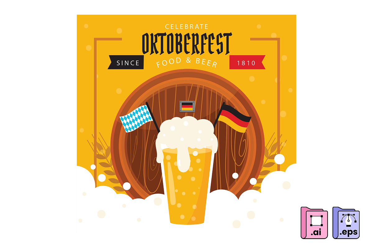 Oktoberfest Beer Illustration, a Food Illustration by MISS CHATZ (Photo 1 of 3)