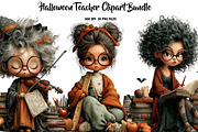 Halloween Teacher Clipart Bundle, a Seasonal Illustration by CreationArt (Thumbnail 1 of 7)