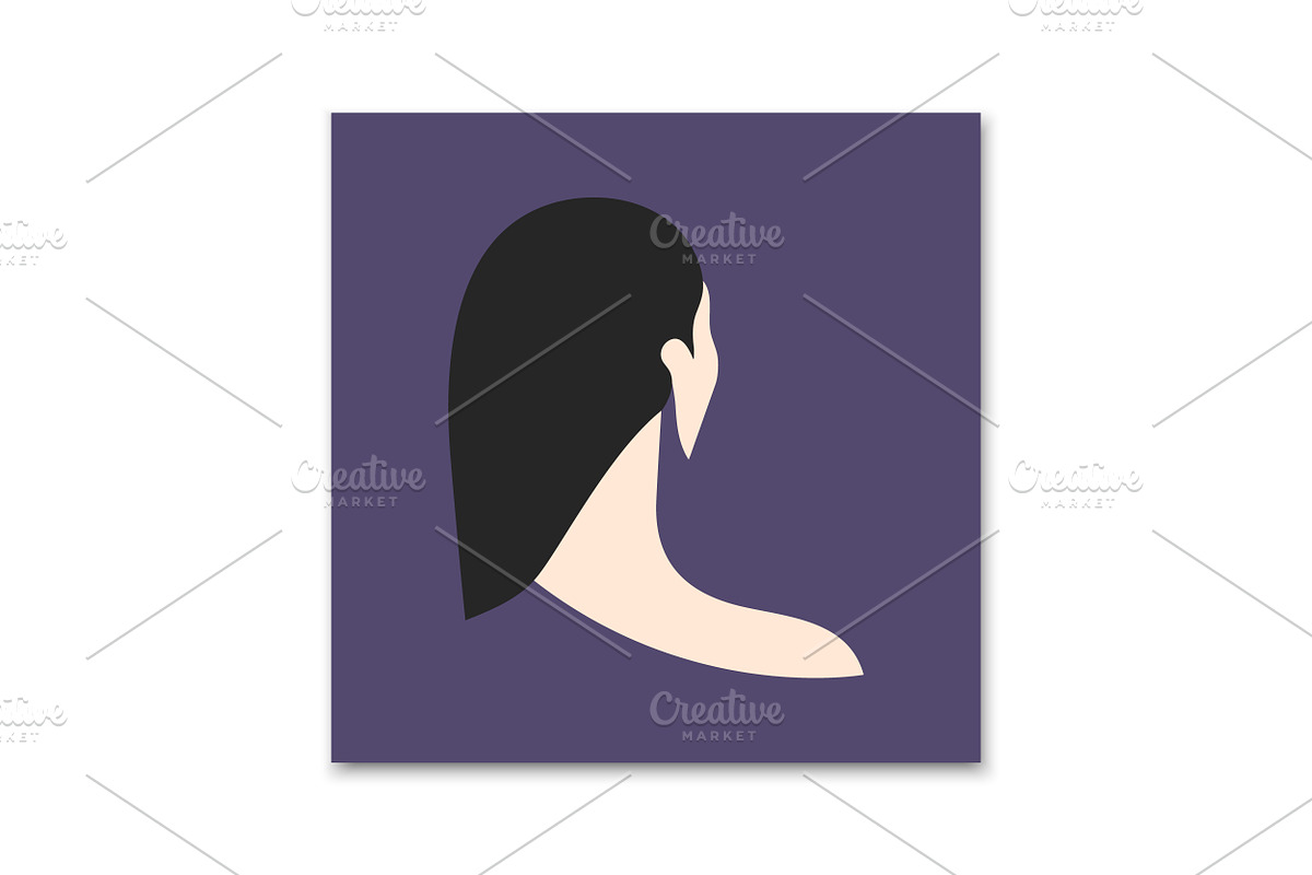 Minimalist Woman Portrait Back View, a Decorative Illustration by PsychocheArt (Photo 3 of 3)