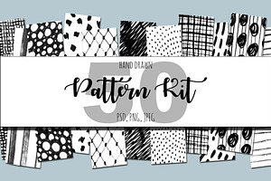 50 hand drawn pattern kit.
